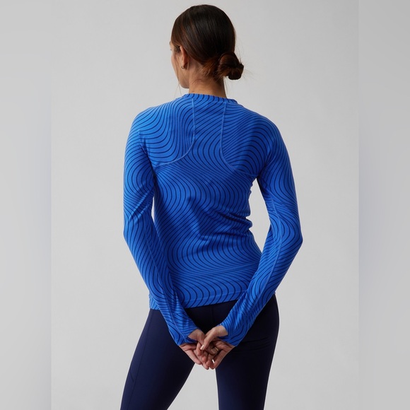 Athleta Momentum Seamless Top Hemisphere Blue Enchanted Blue Size Medium - Picture 3 of 7